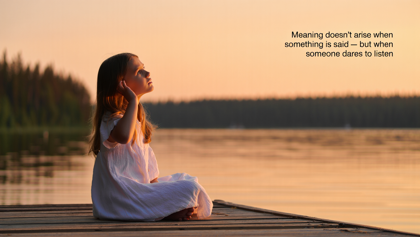 Meaning doesn’t arise when something is said — but when someone dares to listen.
