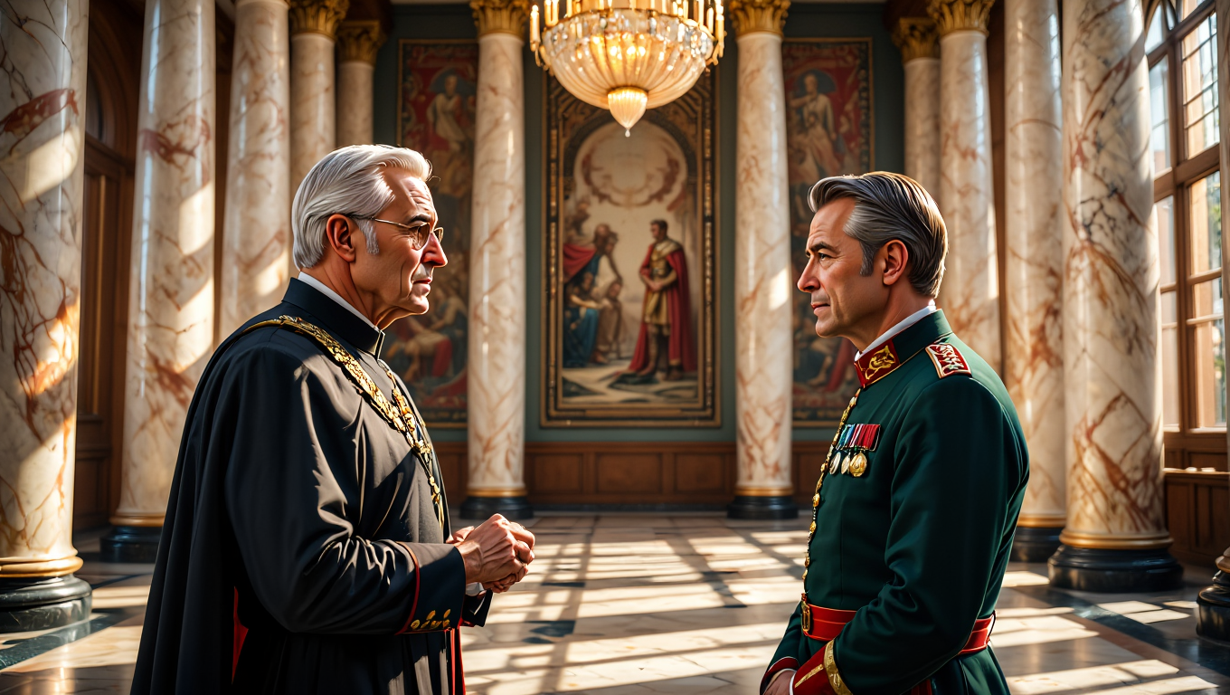 Dialogue between Supreme Proconsul Antonian Kromus and High General Markwell Winner